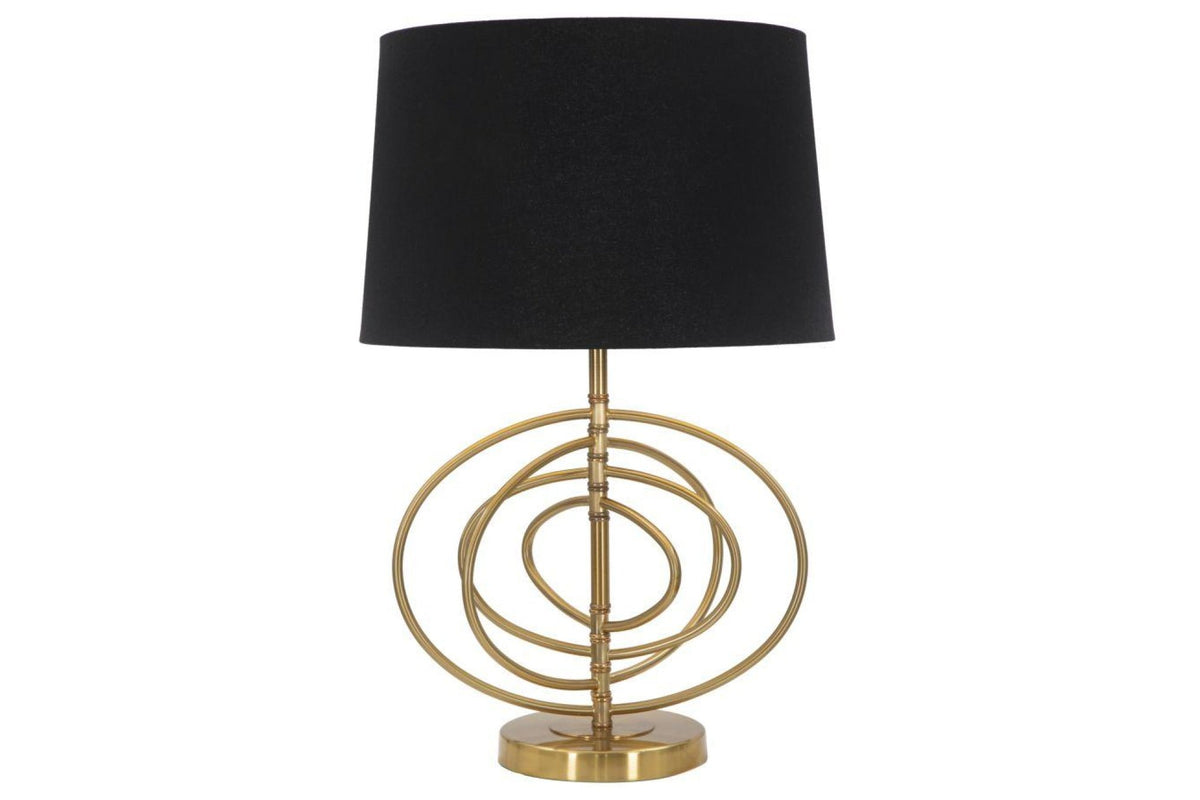 Asztali lámpa - GLAM FLUY fekete és arany vas asztali lámpa