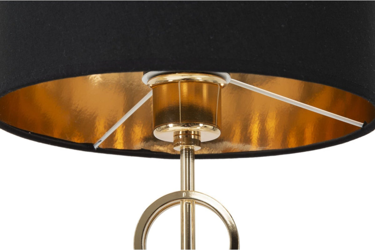 Asztali lámpa - GLAM RINGS fekete és arany vas asztali lámpa