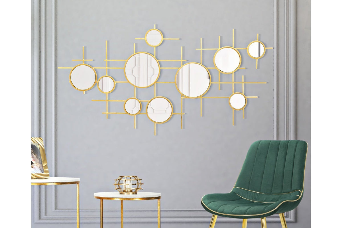 Falitükör - GLOXY arany és tükröződő vas falitükör