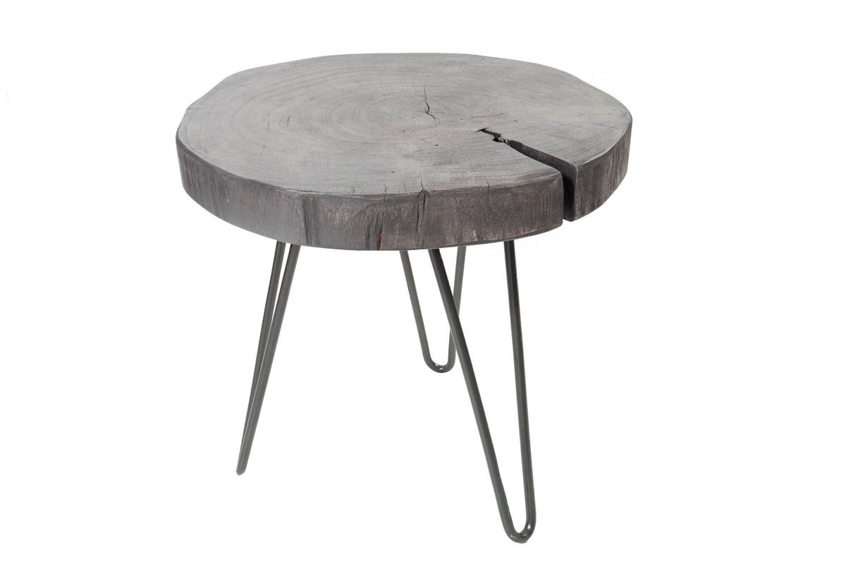 Lerakóasztal - GOA szürke akácfa lerakóasztal 43x43x40