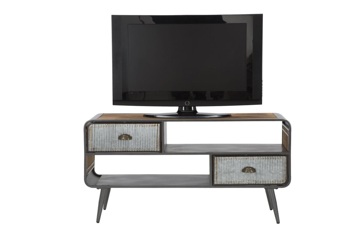 TV szekrény - ILLINOIS szürke és barna vas tv szekrény