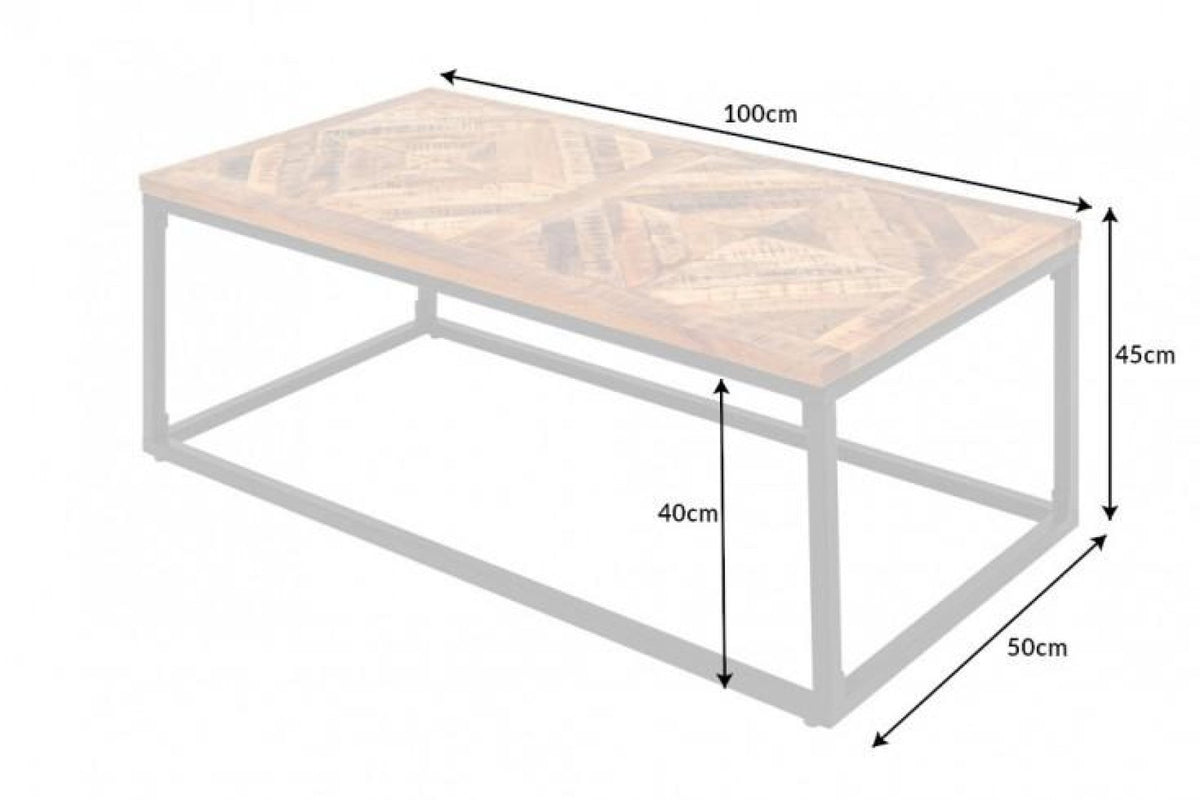 Dohányzóasztal - INFINITY HOME barna mangófa dohányzóasztal