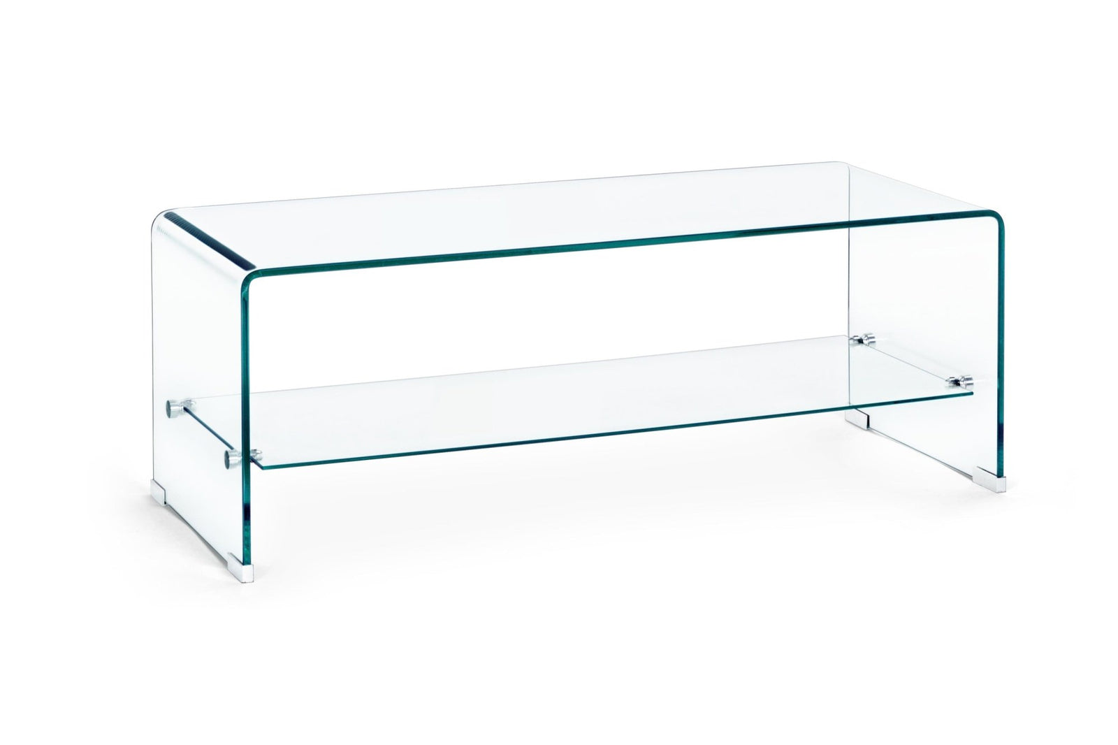 Dohányzóasztal - IRIDE négyszögletes üveg dohányzóasztal 2 polccal 100x40