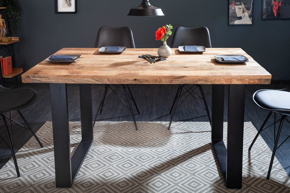 Étkezőasztal - IRON CRAFT barna mangófa étkezőasztal 120cm