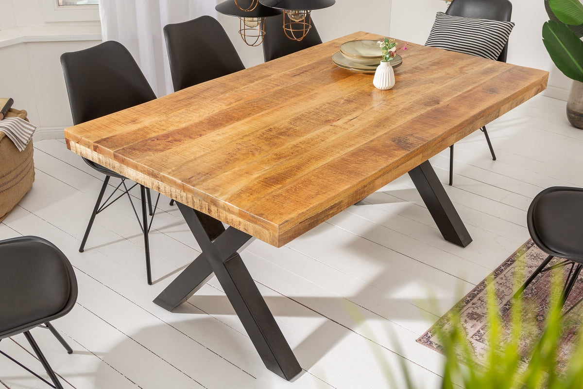 Étkezőasztal - IRON CRAFT barna mangófa étkezőasztal 160cm