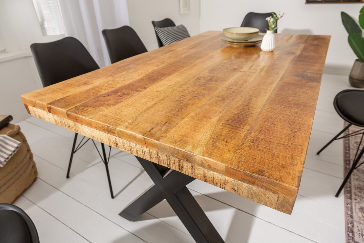 Étkezőasztal - IRON CRAFT barna mangófa étkezőasztal 160cm