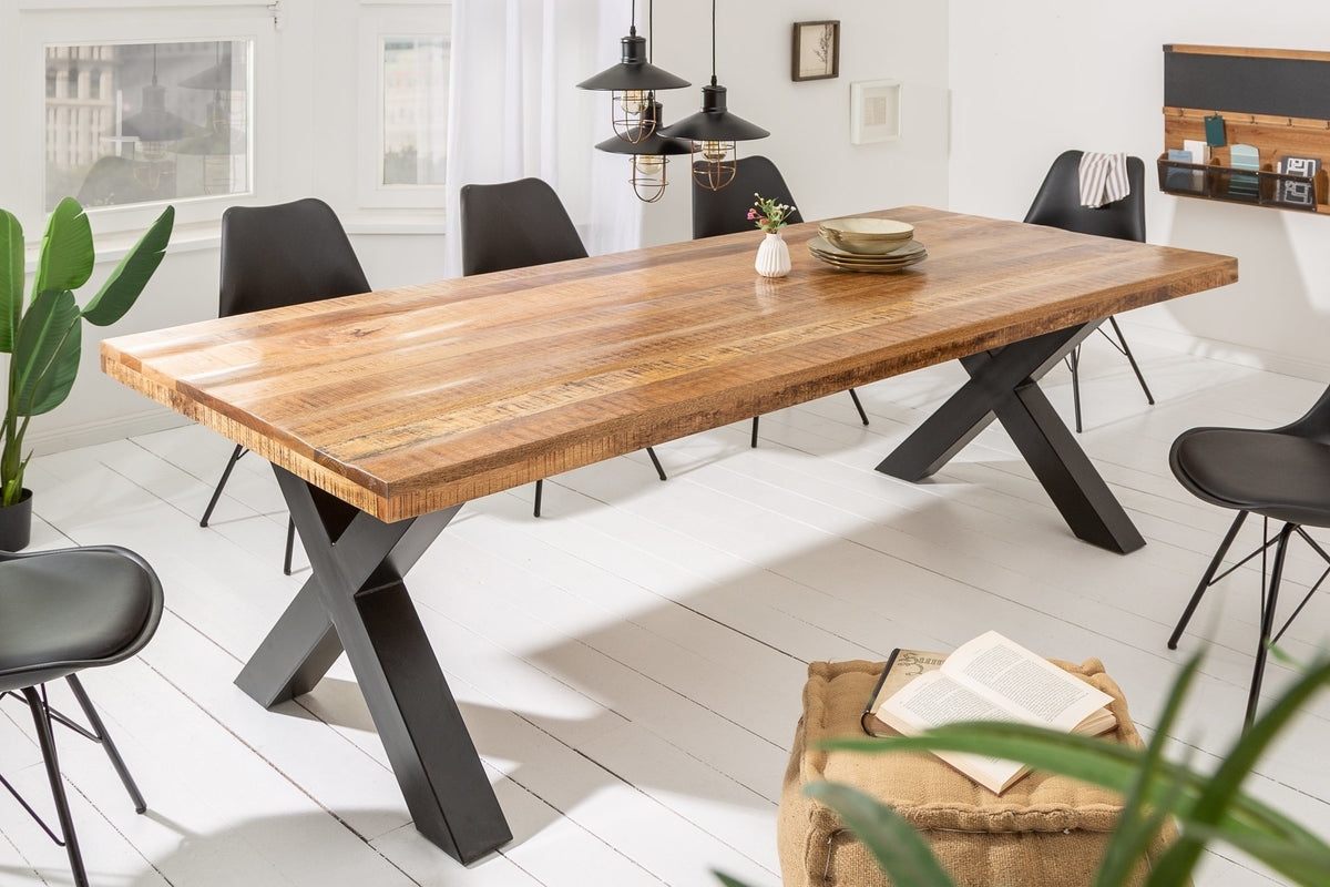 Étkezőasztal - IRON CRAFT barna mangófa étkezőasztal 200cm