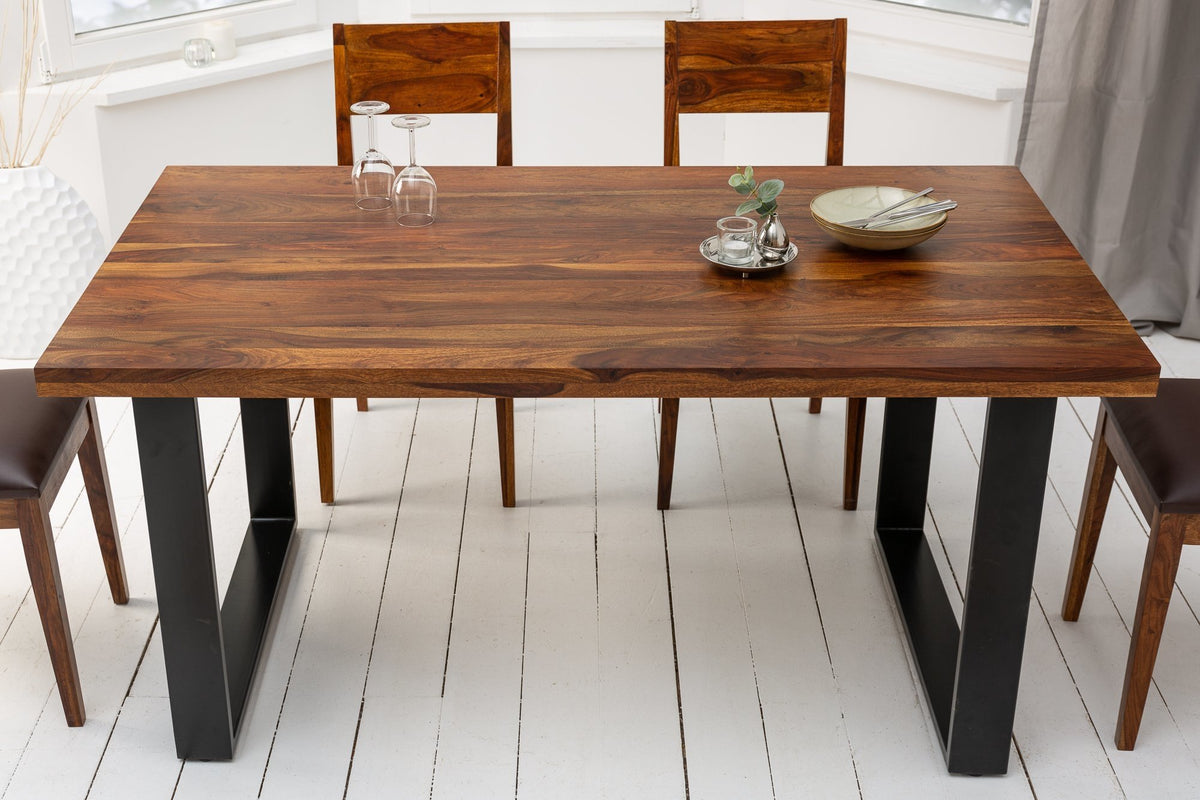 Étkezőasztal - IRON CRAFT II barna rózsafa étkezőasztal 180cm