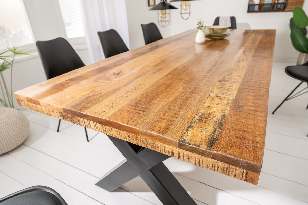 Étkezőasztal - IRON CRAFT X II barna mangófa étkezőasztal 240cm