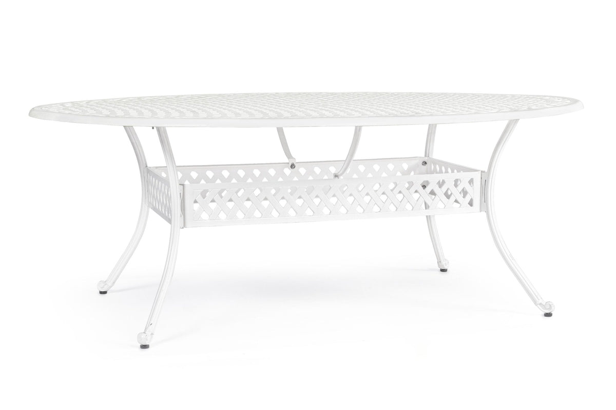 Kerti asztal - IVREA fehér alumínium 8 személyes kerti asztal