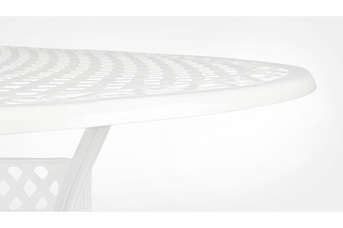 Kerti asztal - IVREA fehér alumínium 8 személyes kerti asztal