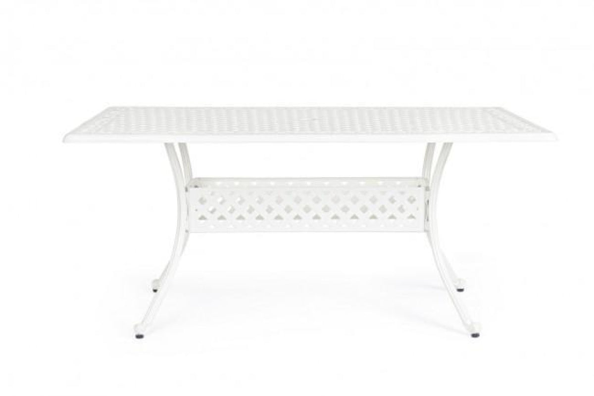 Kerti asztal - IVREA fehér alumínium kerti asztal 160 cm