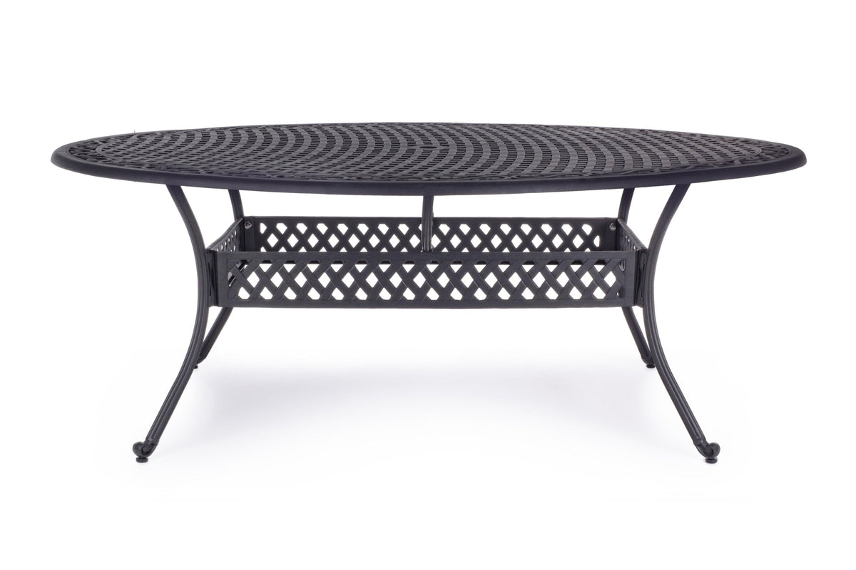 Kerti asztal - IVREA fekete alumínium 8 személyes kerti asztal