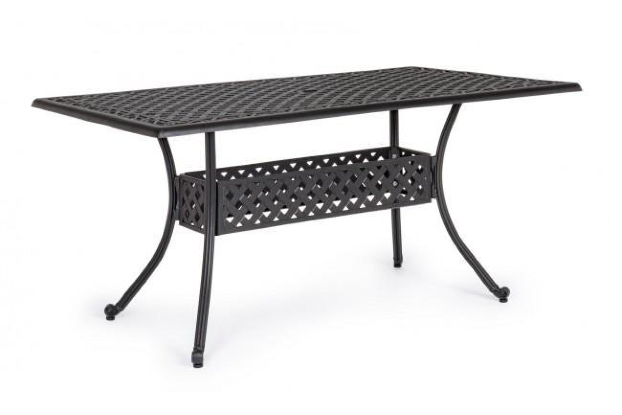 Kerti asztal - IVREA fekete alumínium kerti asztal 160 cm