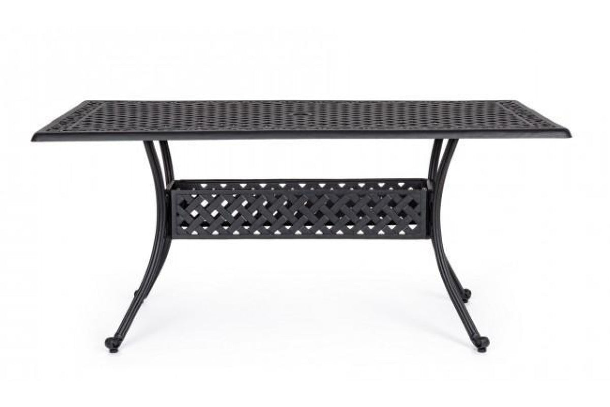 Kerti asztal - IVREA fekete alumínium kerti asztal 160 cm