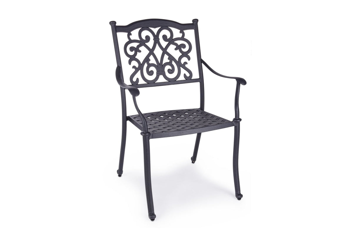 Kerti szék - IVREA fekete alumínium kerti szék