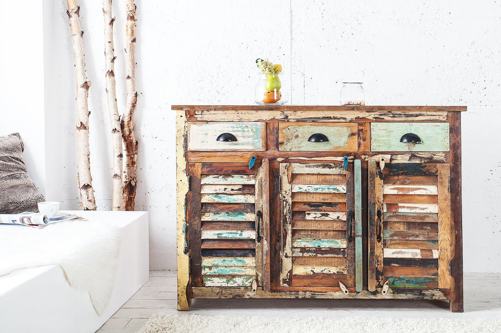 Tálalószekrény - JAKARTA színes tálalószekrény 125cm