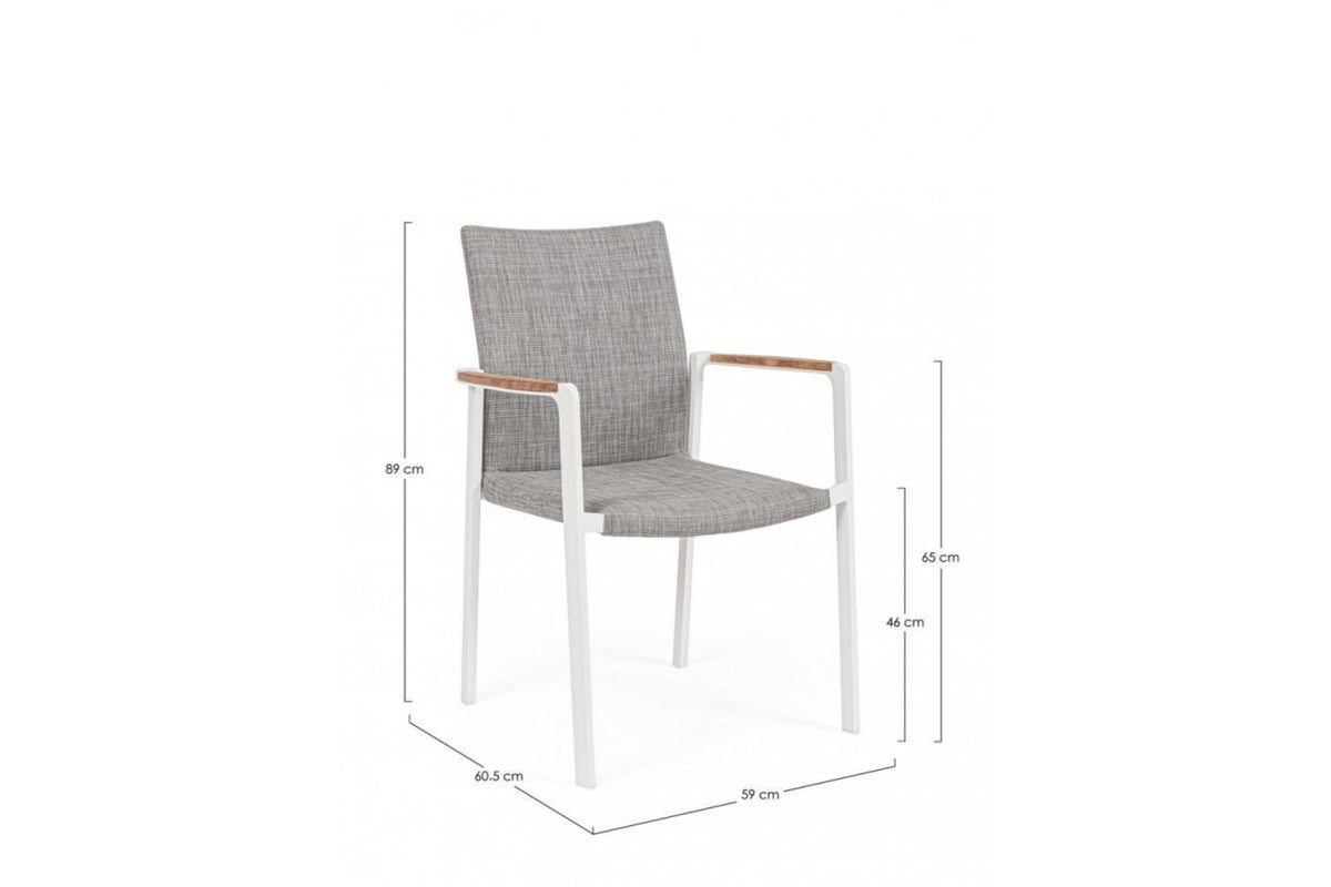 Kerti szék - JALISCO fehér és szürke szövet kerti szék