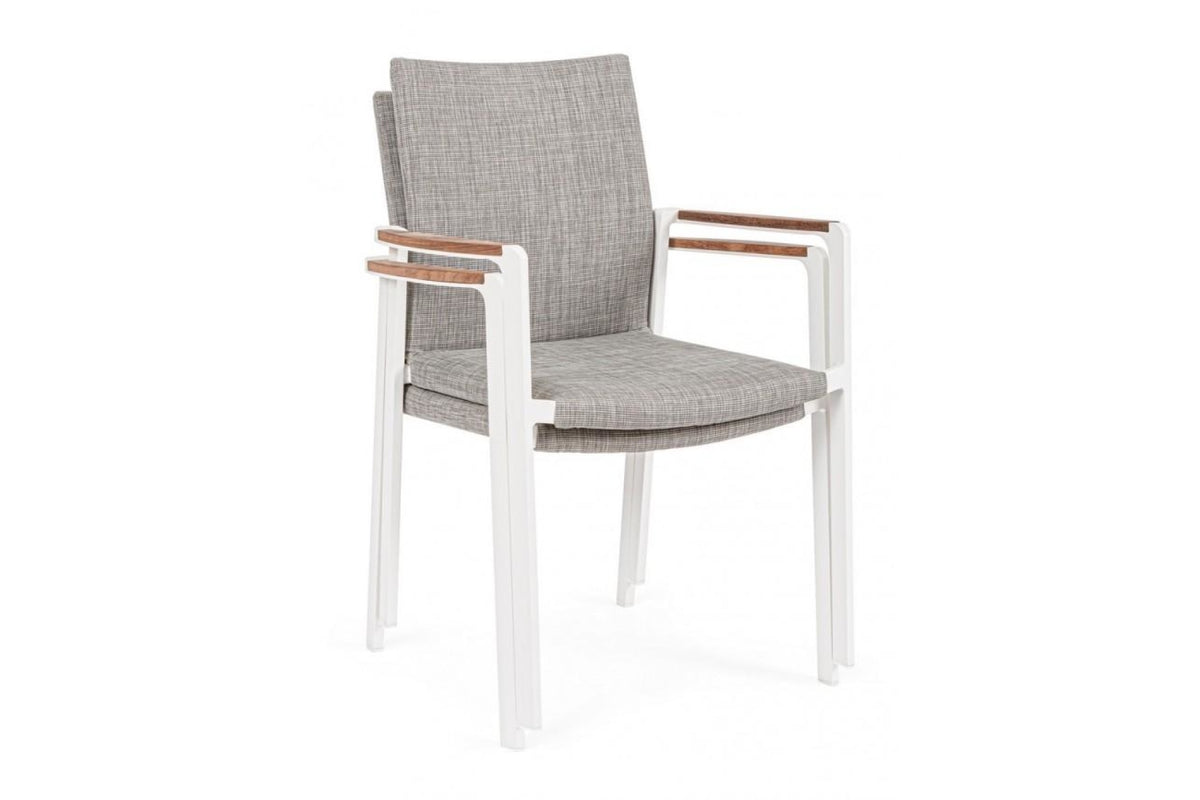 Kerti szék - JALISCO fehér és szürke szövet kerti szék