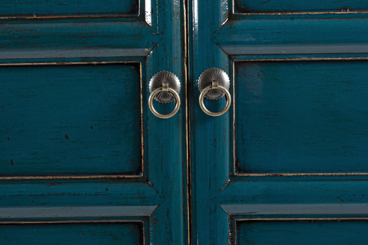 Tálalószekrény - JINAN kék tálalószekrény 4 ajtóval