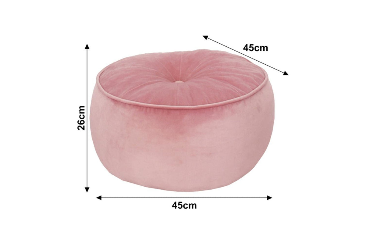 Puff - KEREM rózsaszín szövet puff