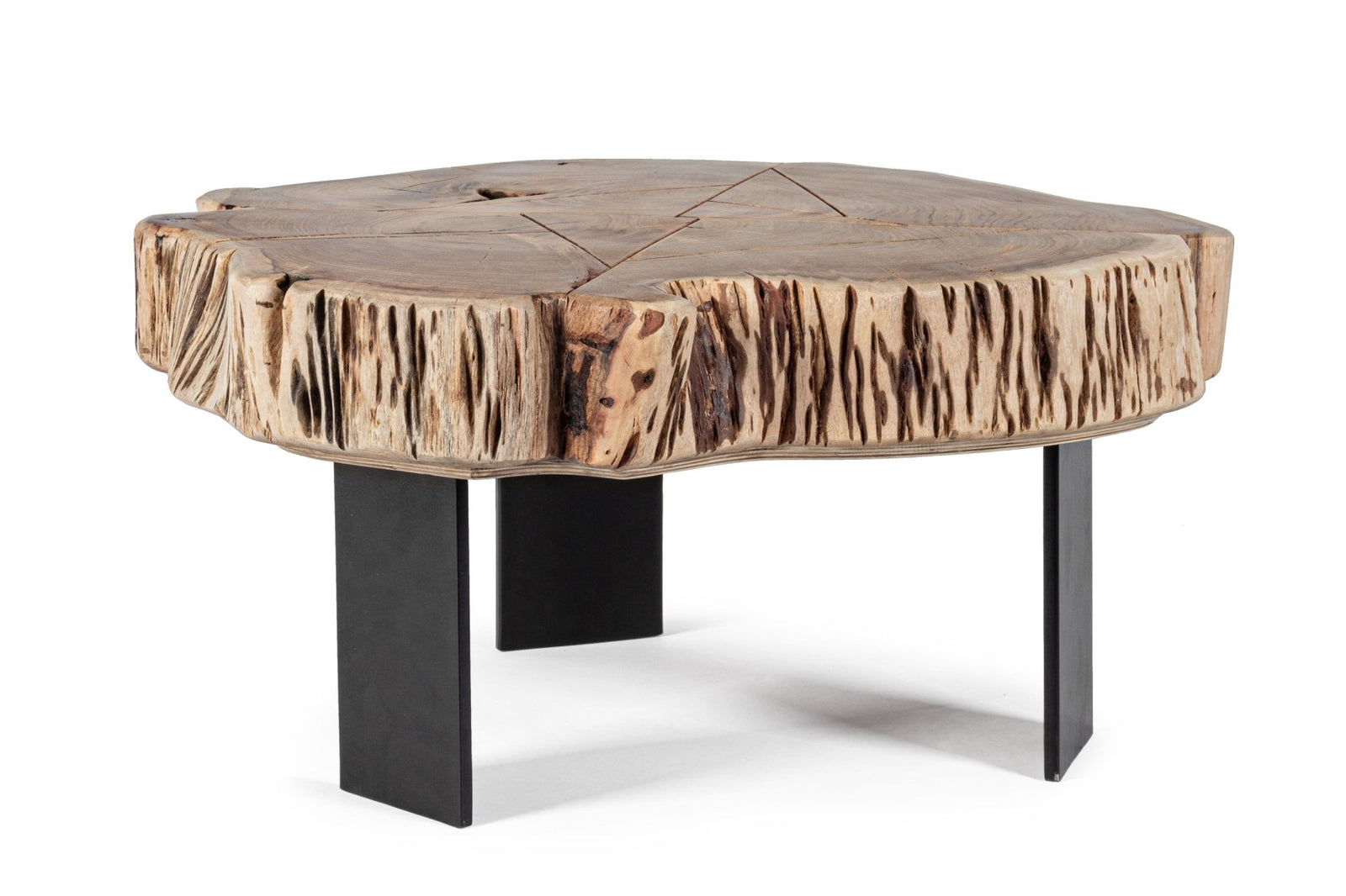 Dohányzóasztal - KEVAL barna akácfa dohányzóasztal