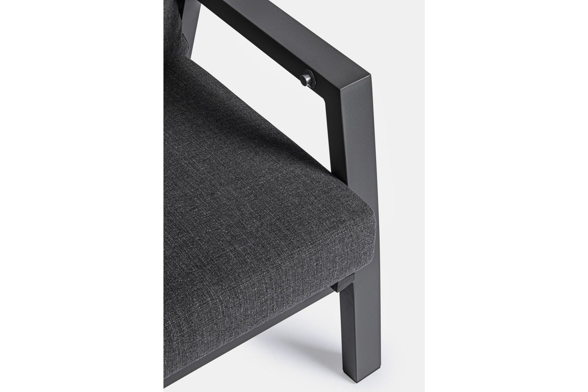 Kerti kanapé - KLEDI fekete alumínium kerti kanapé