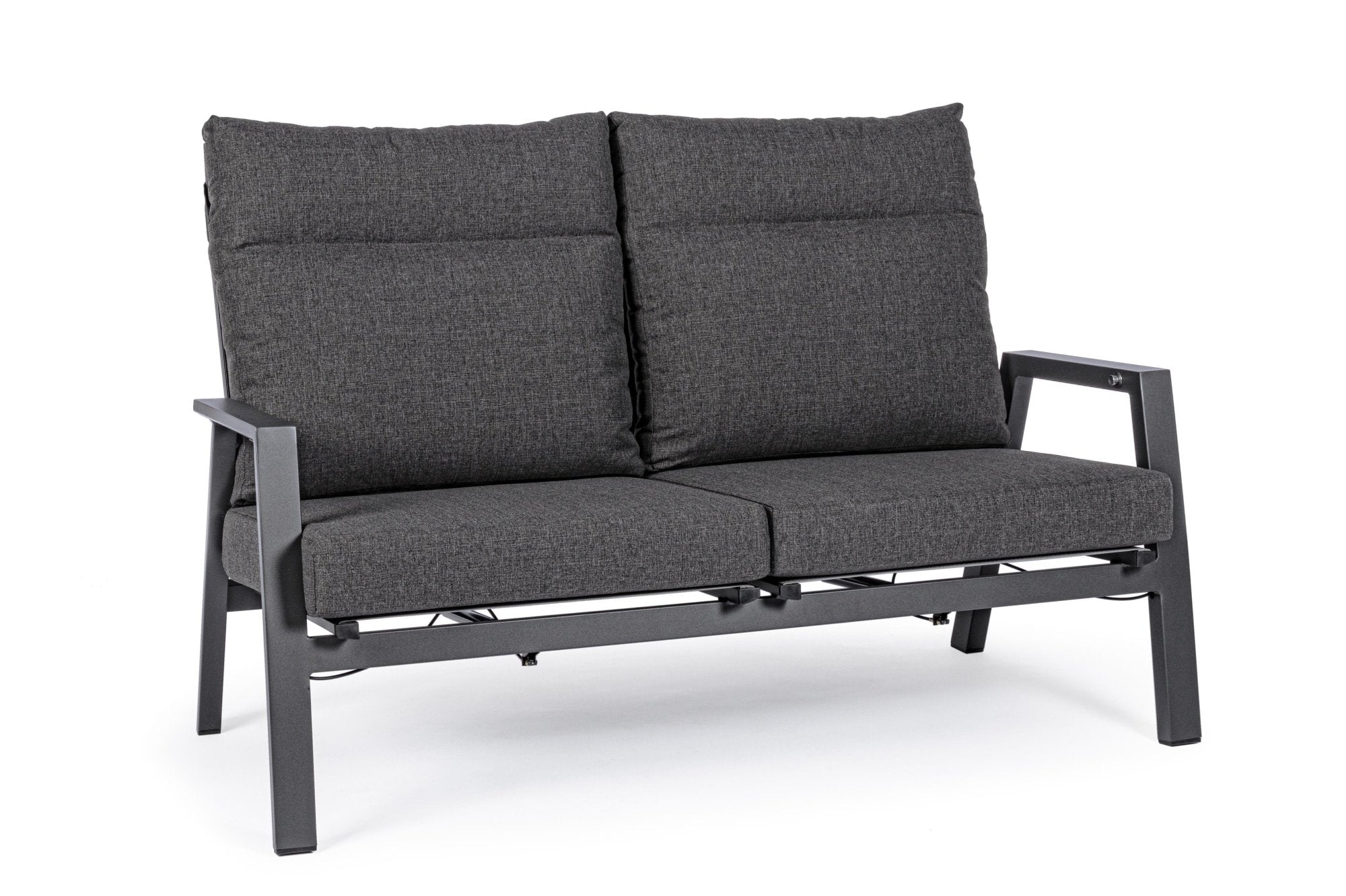 Kerti kanapé - KLEDI fekete alumínium kerti kanapé