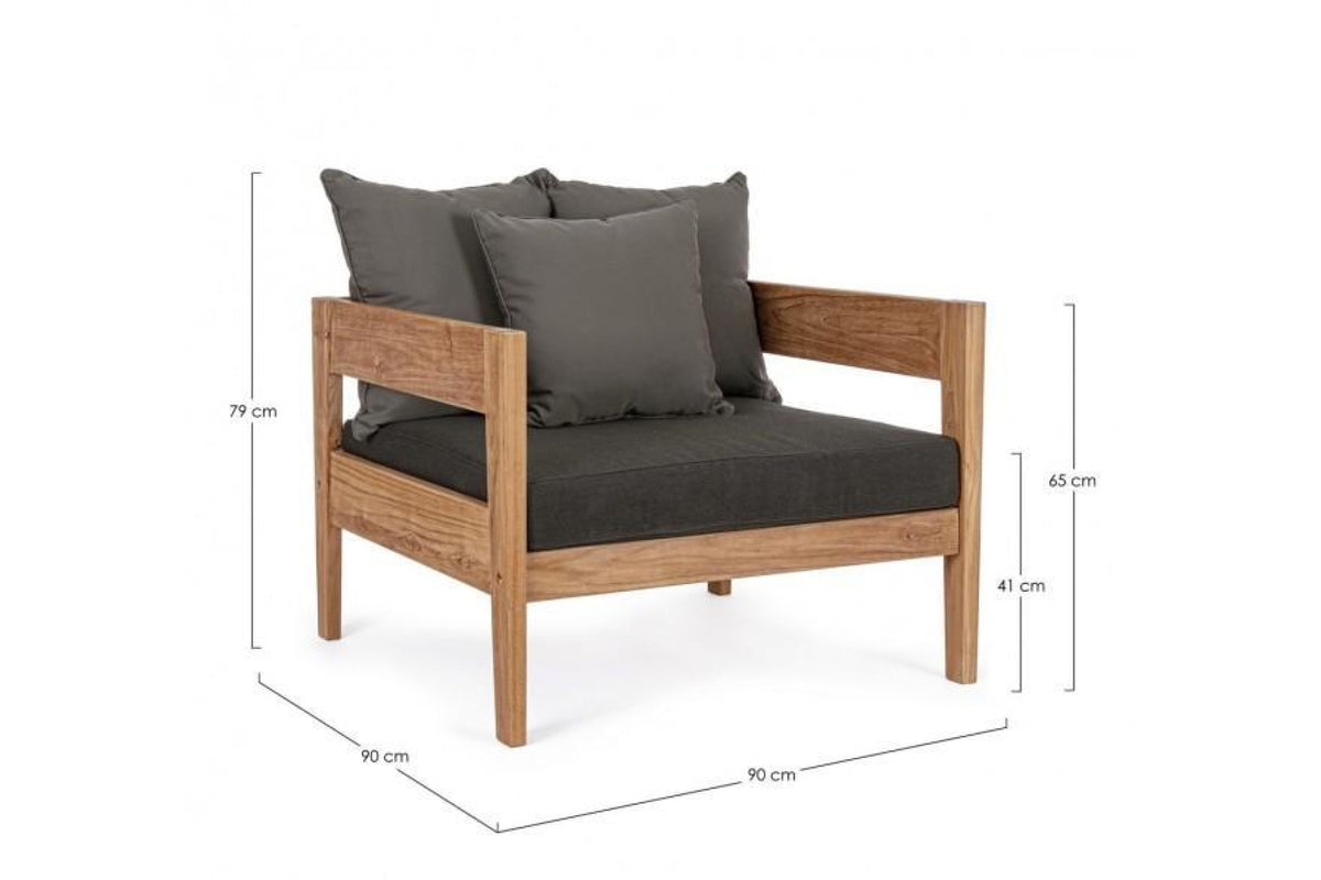 Kerti fotel - KOBO fekete 100% akril kerti fotel