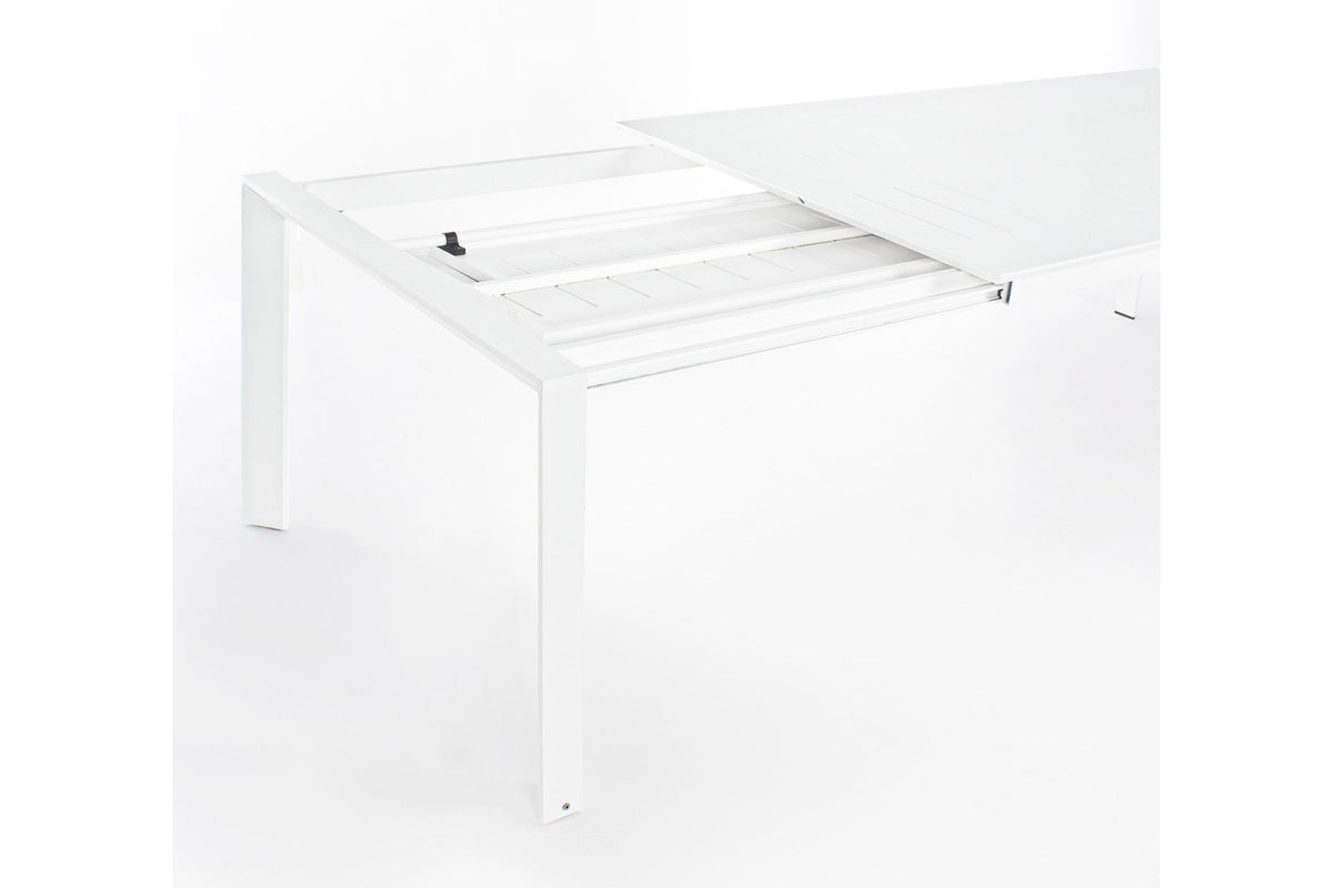 Kerti asztal - KONNOR fehér alumínium 10 személyes bővíthető kerti asztal