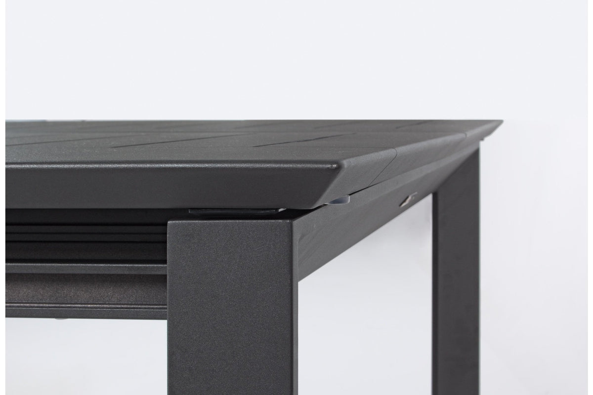 Kerti asztal - KONNOR fekete alumínium 10 személyes bővíthető kerti asztal