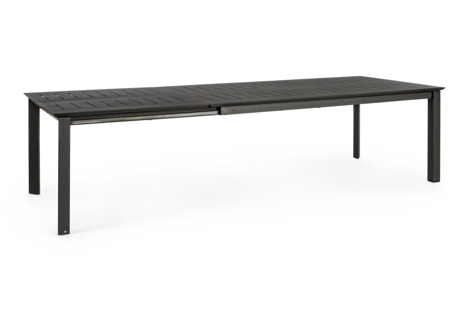 Kerti asztal - KONNOR fekete alumínium 10 személyes bővíthető kerti asztal