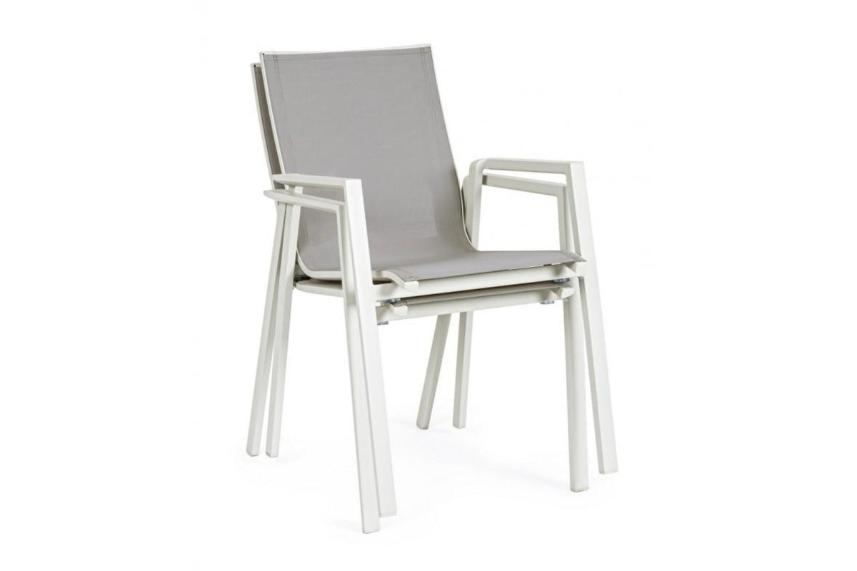 Kerti szék - KRION II szürke és fehér 100% textilén kerti szék