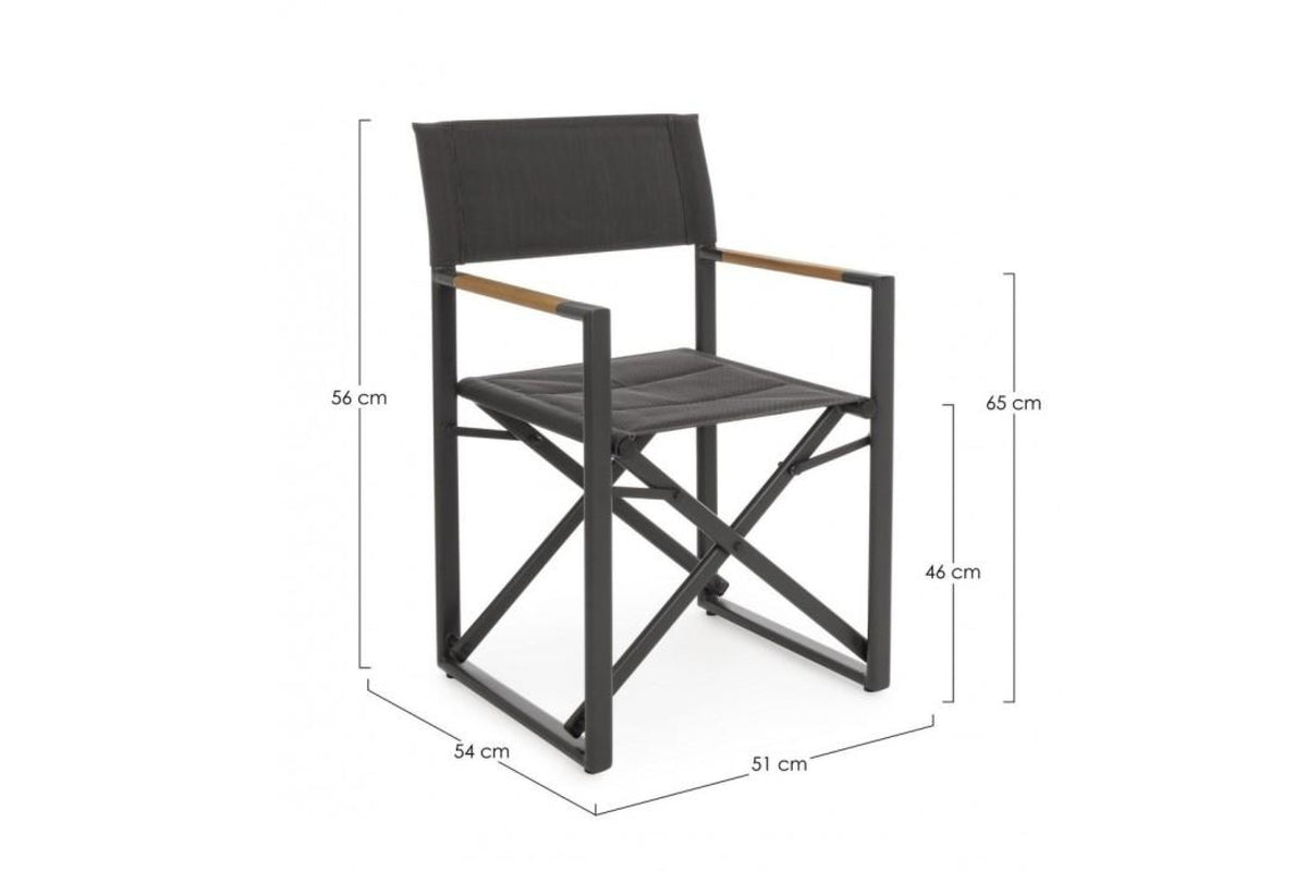 Kerti szék - LAGUN fekete 100% textilén kerti szék