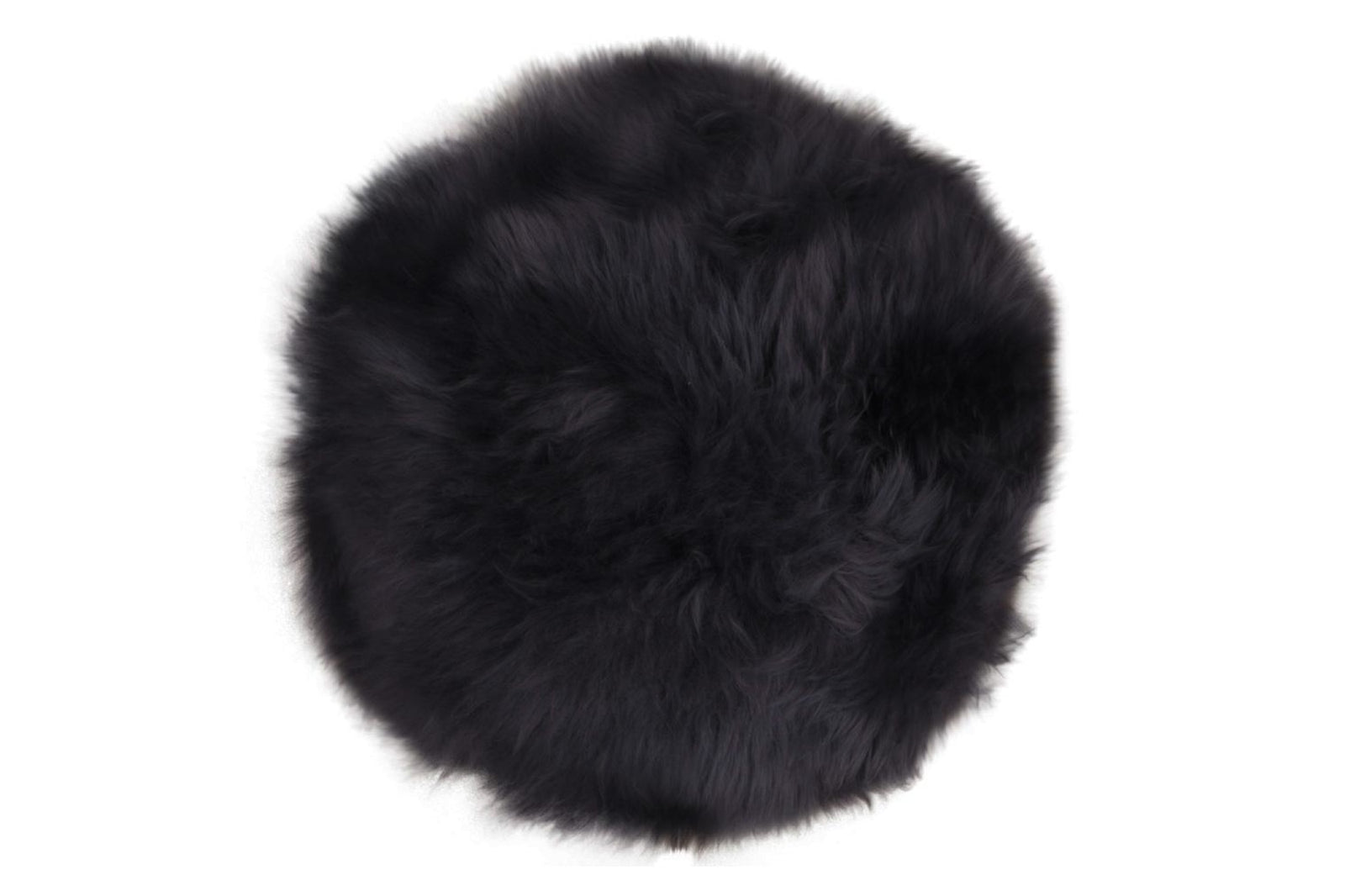 Báránybőr - LAMBSKIN kerek fekete igazi báránybőr