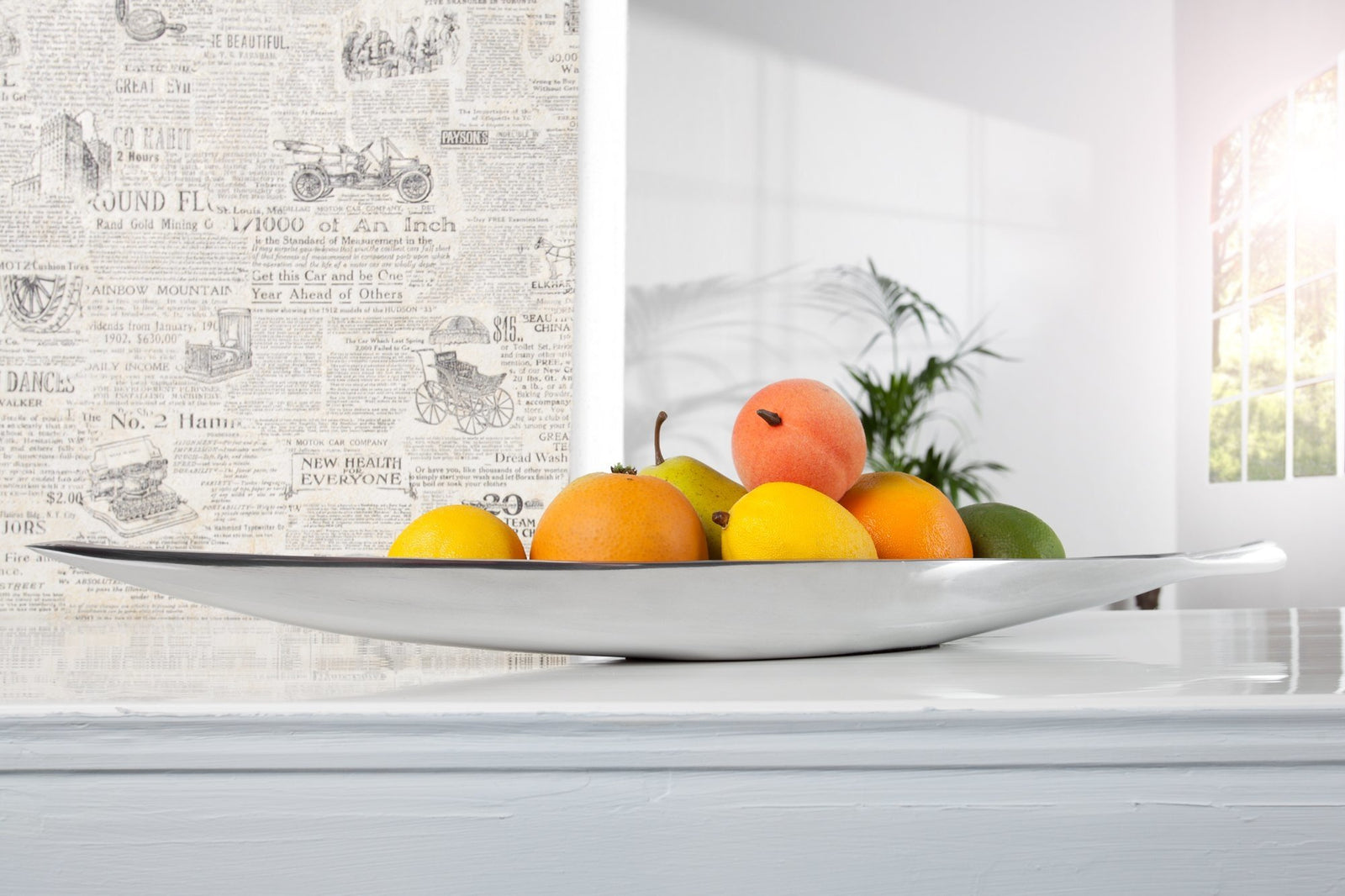 Dísztál - LEAF ezüst tál 60cm