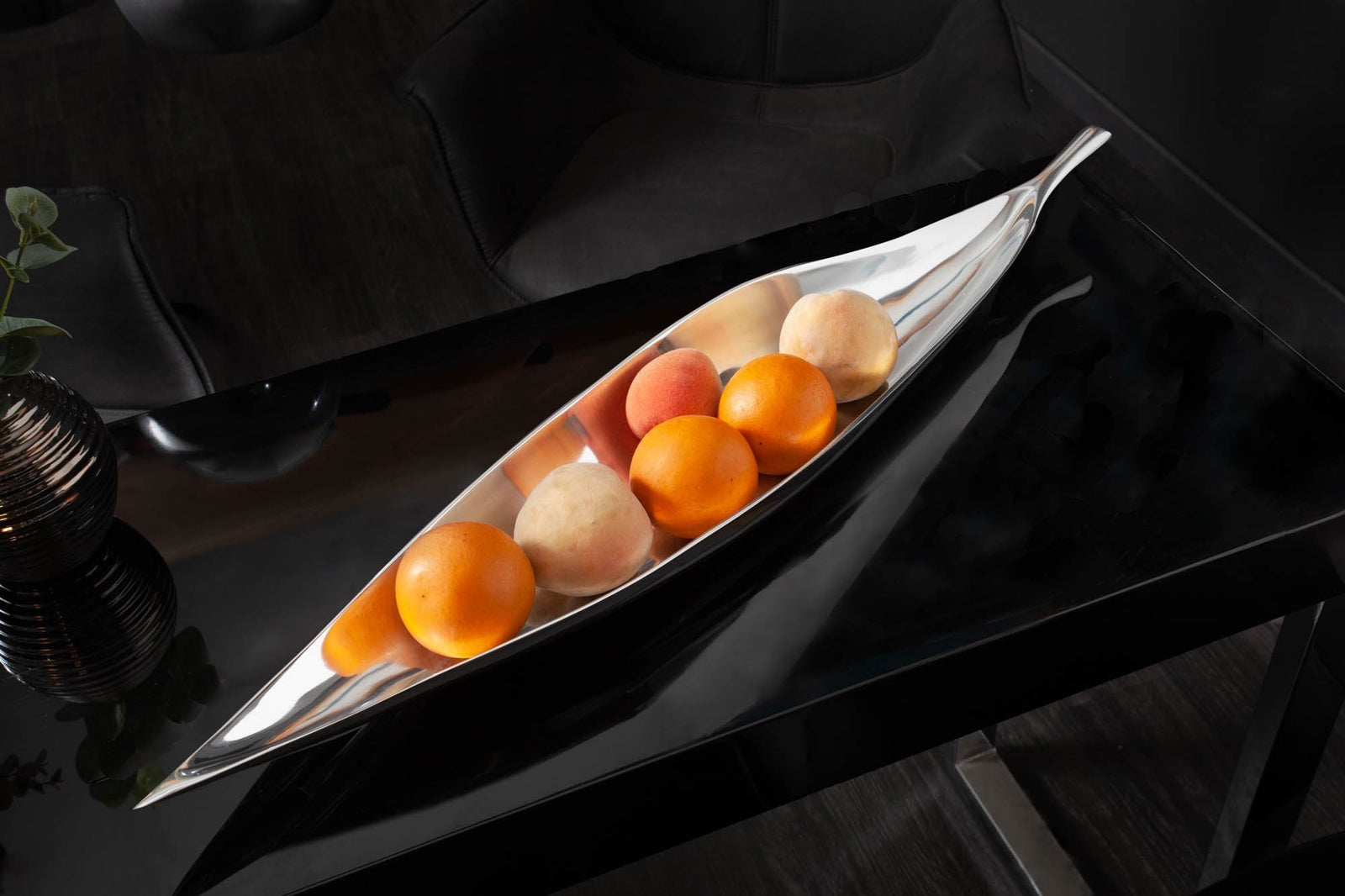 Dísztál - LEAF ezüst tál 80cm