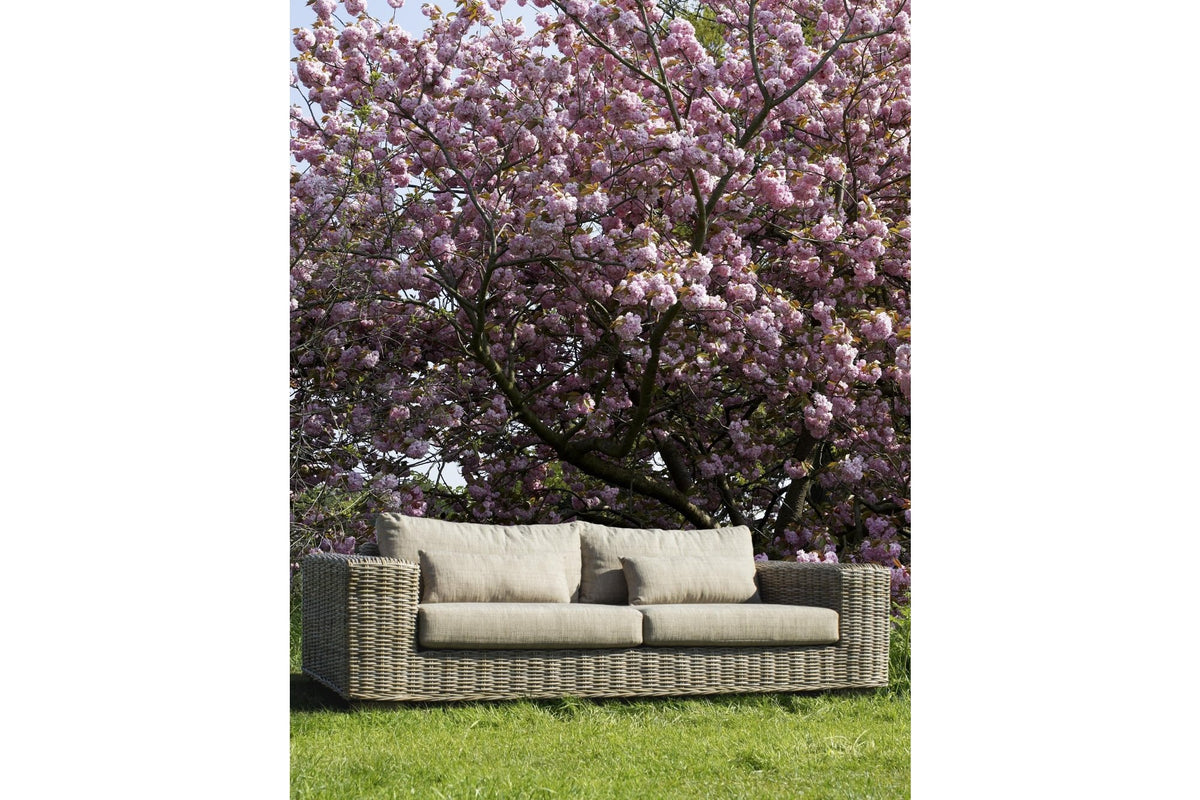 Kerti kanapé - LEANDRO 3-4 személyes barna rattan kerti kanapé