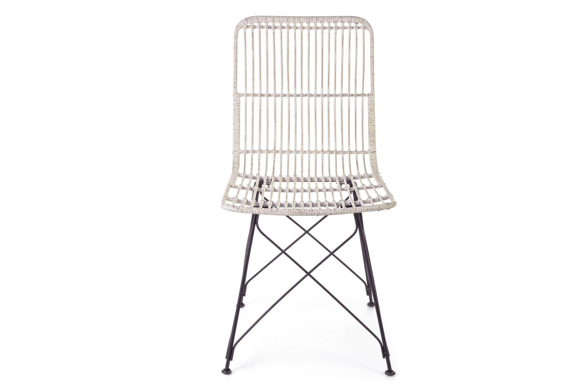 Kültéri szék - LUCILA fehér fonott kültéri szék