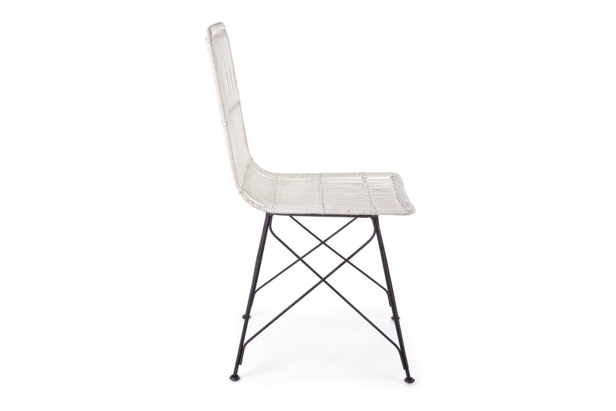 Kültéri szék - LUCILA fehér fonott kültéri szék
