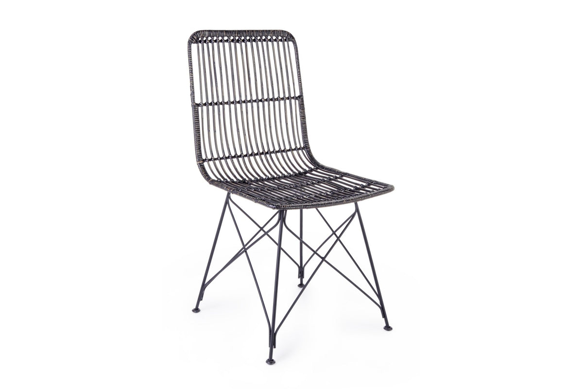 Kültéri szék - LUCILA fekete fonott kültéri szék