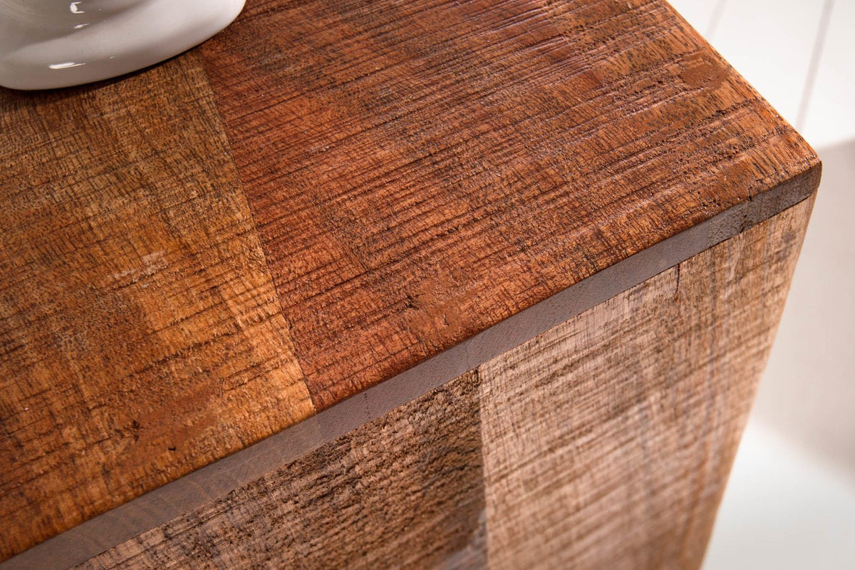 Lerakóasztal - MAKASSAR barna mangófa lerakóasztal 25x25x80
