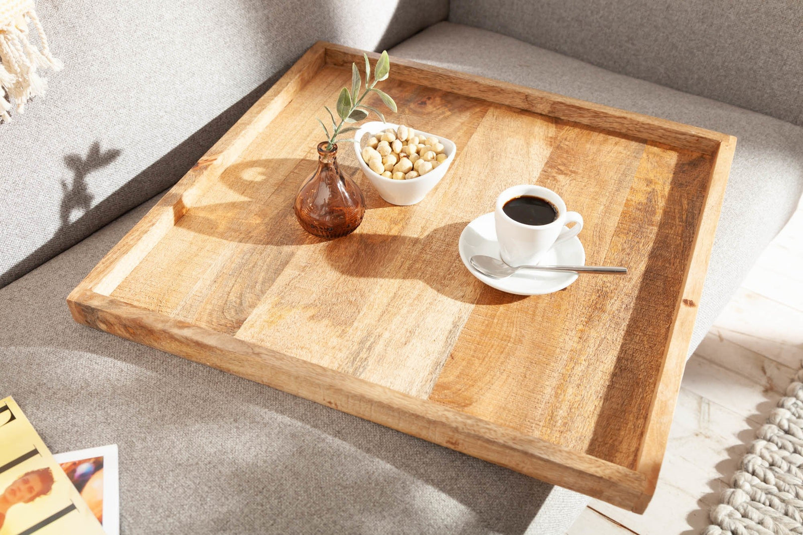 Tálca - MAKASSAR barna mangófa tálca