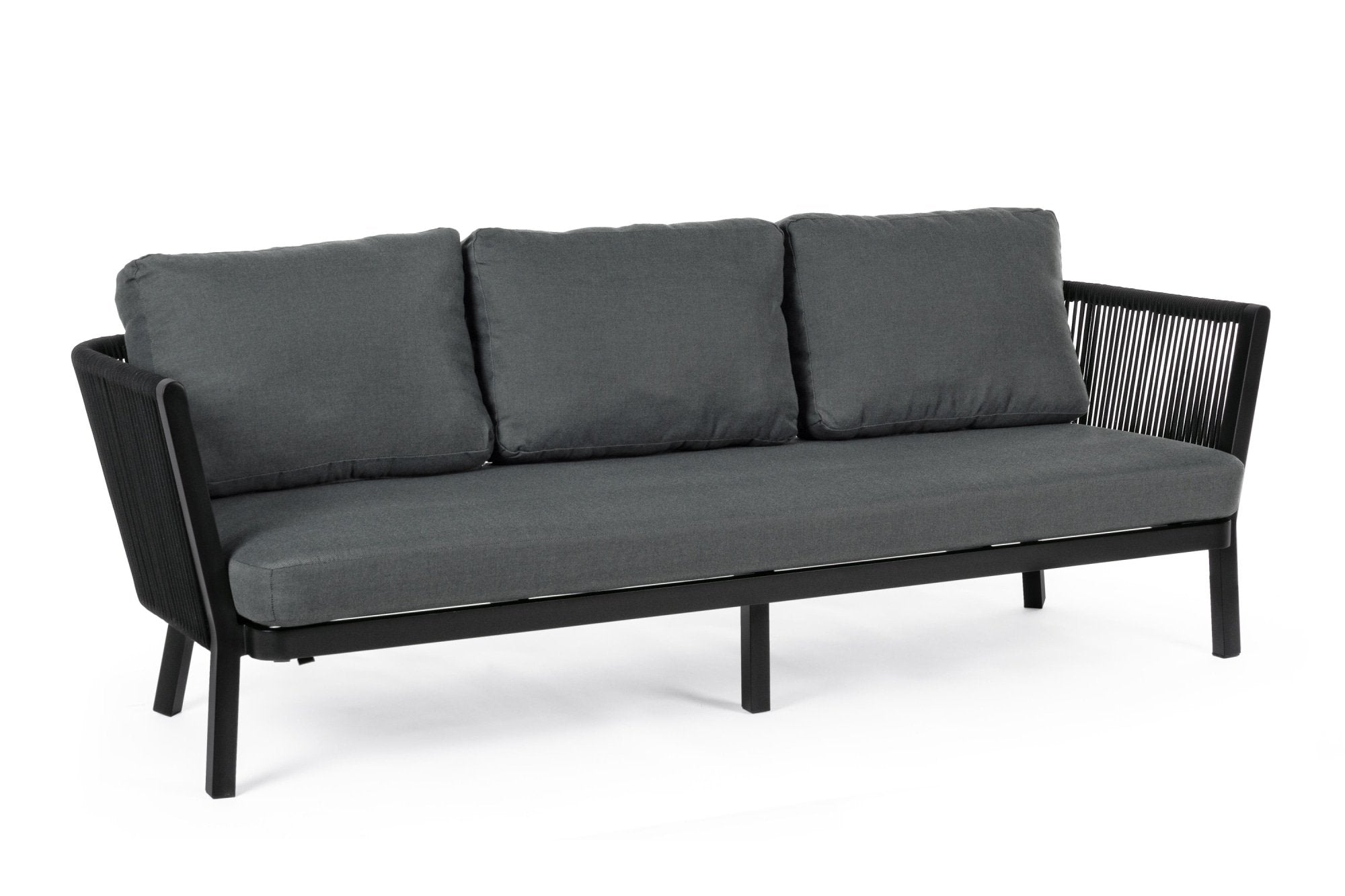 Kerti kanapé - MAKATEA fekete alumínium kerti kanapé