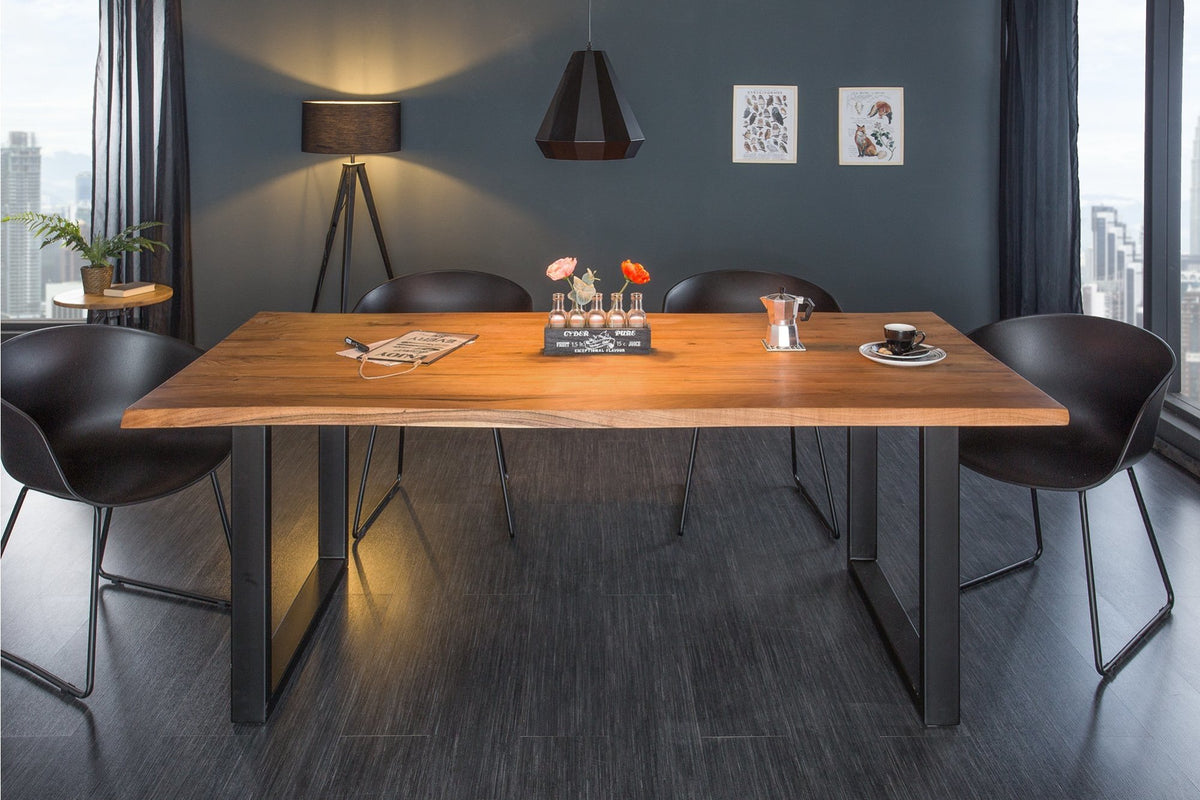 Étkezőasztal - MAMMUT barna akácfa étkezőasztal 200x99x77