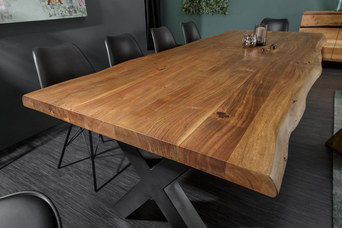 Étkezőasztal - MAMMUT barna akácfa étkezőasztal 300cm