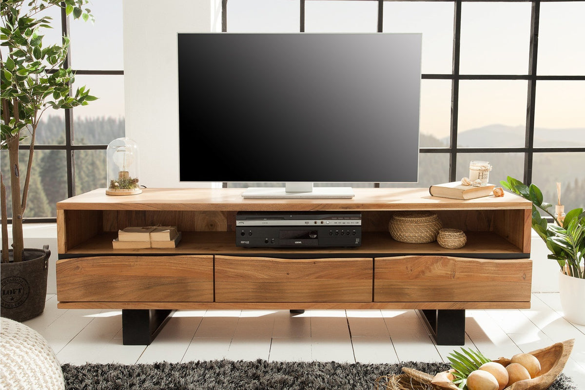 TV szekrény - MAMMUT barna akácfa TV szekrény 160x41x50