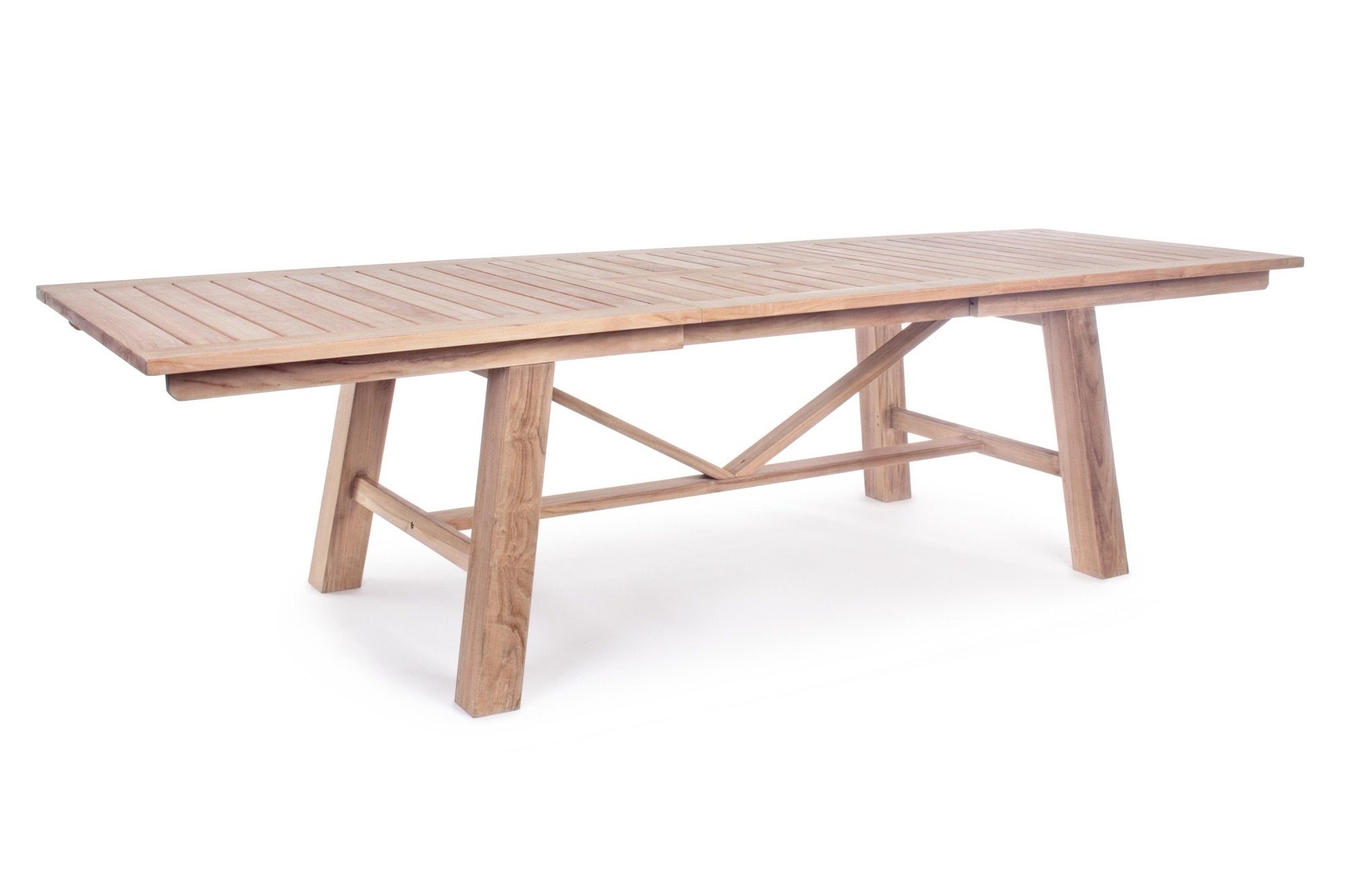 Kerti asztal - MARYLAND barna tikfa 10 személyes bővíthető kerti asztal