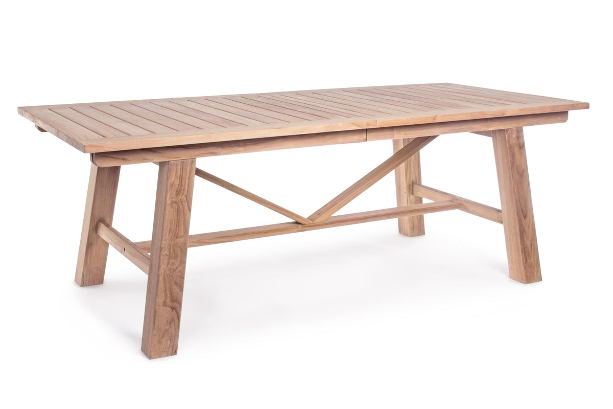 Kerti asztal - MARYLAND barna tikfa 10 személyes bővíthető kerti asztal