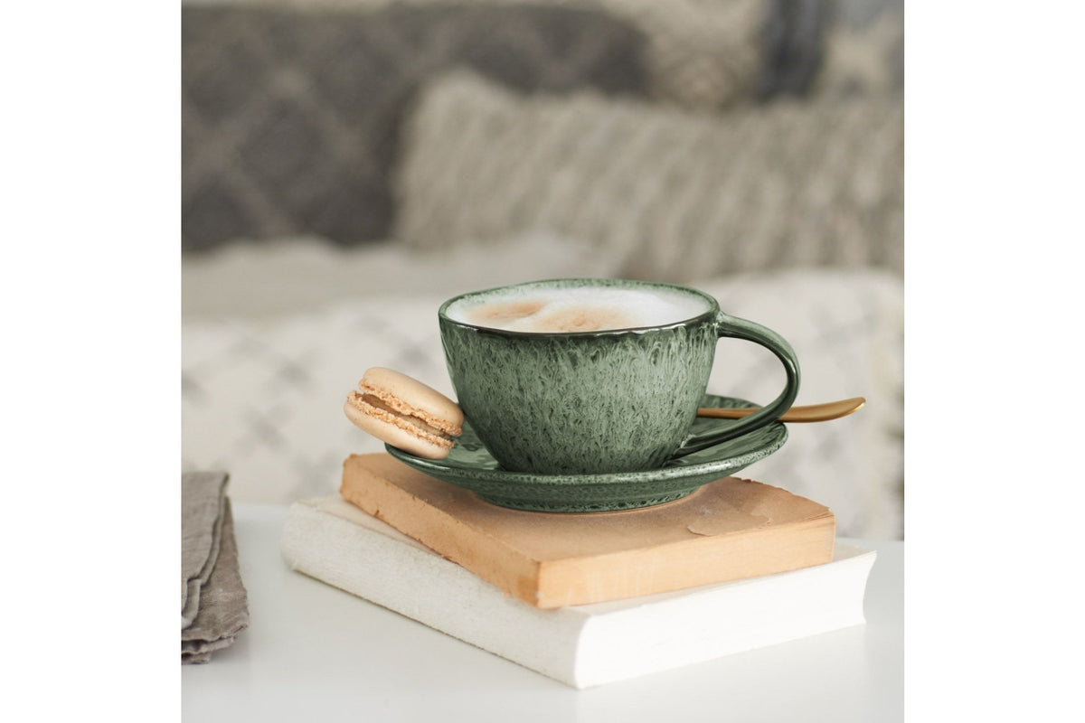 Csészealj - MATERA Green alátét kávés-teás csészéhez 15cm - Leonardo